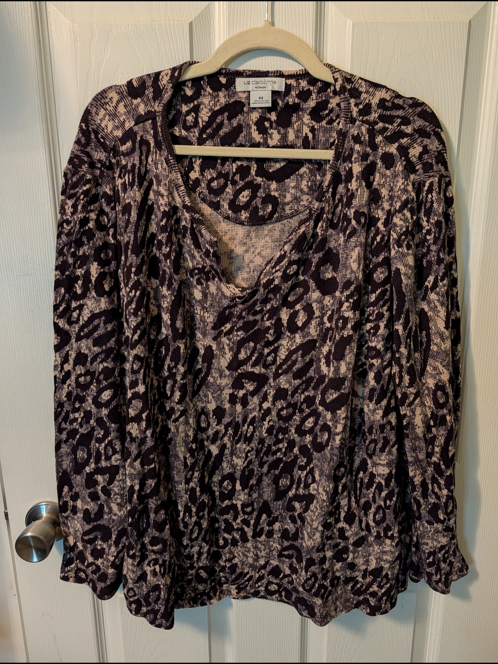 Liz Claiborne Purple Animal Print Women's Top